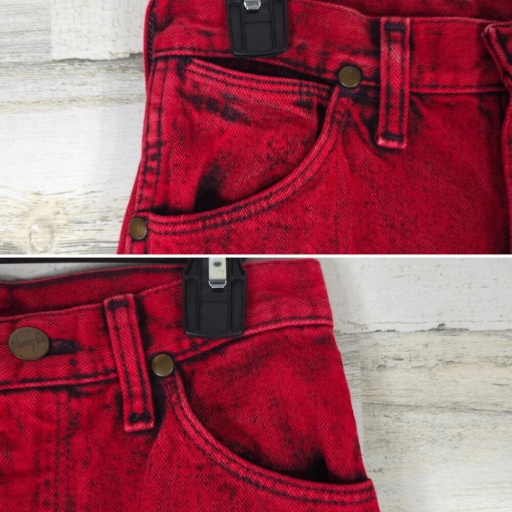 VINTAGE WRANGLER WOMEN'S SIZE 3 COWBOY CUT SLIM FIT RED DENIM JEANS INSEAM 32 in - Picture 7 of 16